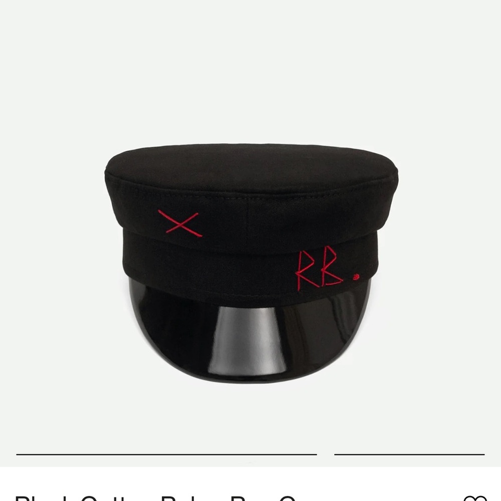 Chic Black Cap with Red Initials